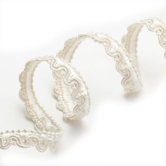 Galon lézarde brillant crème 11 mm