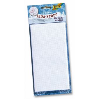 Graine Créative Toile Aida 5,5 PTS/cm Blanche 50 X 60 Cm - Idéale Pour Point De Croix Et Broderie