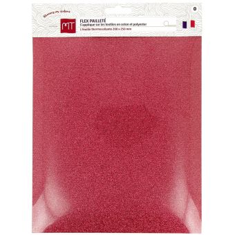 Feuille flex paillettes rose