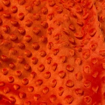 Tissu polaire minky Minnie pois uni orange vif