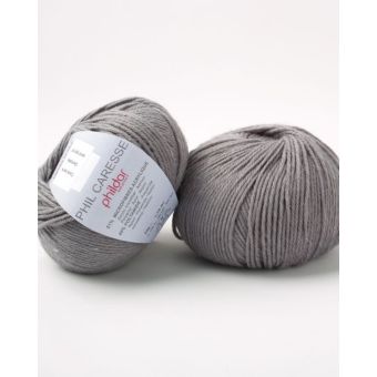 Pelote de fil à tricoter Caresse acier - Phildar