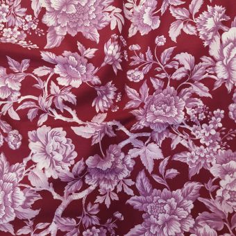 Batiste de coton Liberty x Bridgerton 2026 - regency trail rouge et rose - Tana Lawn® 