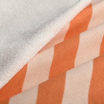 French terry relief rayure nude orange