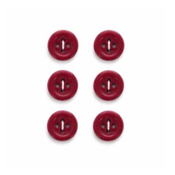 Carte de 6 boutons unis 12 mm bordeaux