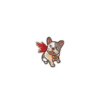 Ecusson thermocollant animaux super héros  4,2cm x 4,6cm chien superman
