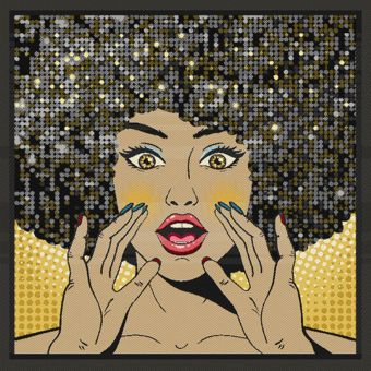 Carré de tissu jacquard chanteuse jaune