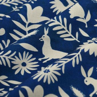 Tissu bachette forêt chimère bleu