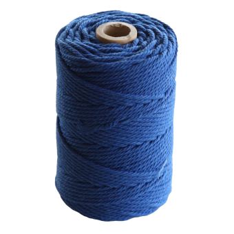 Pelote corde macramé coton bleu roi 200g 2,2mmx70m