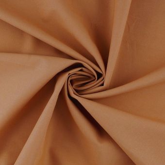 Tissu Poppie popeline coton bio uni caramel