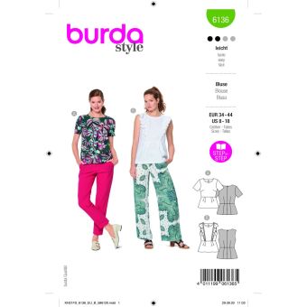 Patron Burda 6136 blouse du 34 au 44