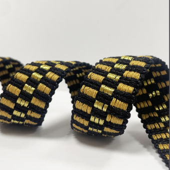 Sangle damier lurex or 30mm