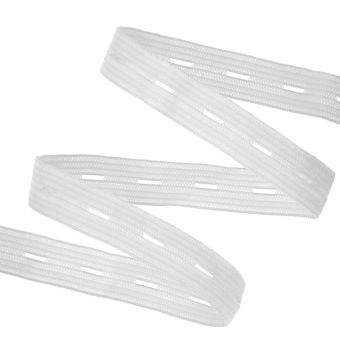 Élastique boutonnière 12 mm blanc