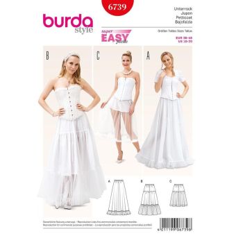 Patron Burda 6739 Historique Jupon du 36 au 46