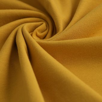 Tissu jersey coton uni Jerry moutarde