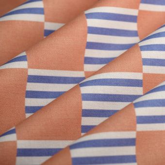 Tissu bachette émerisé Memphis pêche