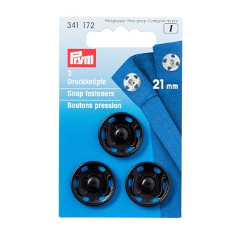 Boutons pression à coudre 21mm noir