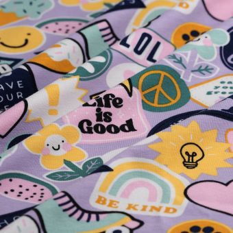 Tissu jersey coton élasthanne Teen parme