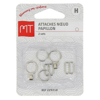 2 sets d'attaches nœud papillon argent