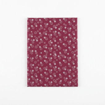 Coupon tissu 100% coton motif boutons 45x55cm rose rose foncé