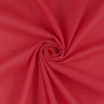 Tissu voile de coton Olivia uni rouge