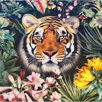 Carré de Tissu en Velours pour Coussins DIY motif Tigre