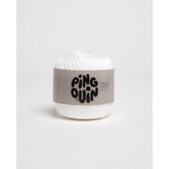 Pelote de fil à tricoter Coco blanc - Pingouin