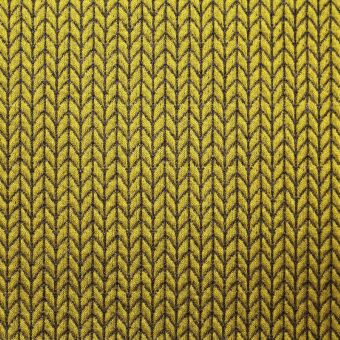 Tissu jacquard coton bio Chevron jaune - Albstoffe