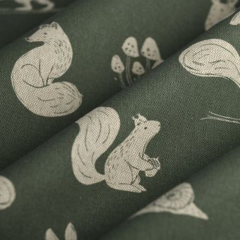 Tissu bachette linen look Brocéliande vert