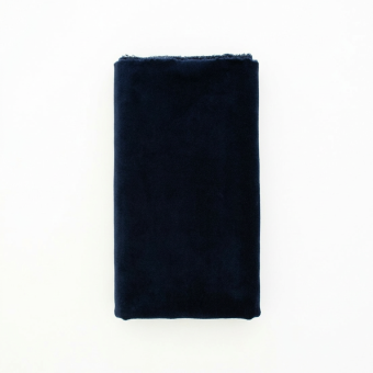 Grand coupon tissu uni 140x80cm velours bleu marine