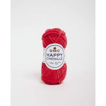 Pelote de fil à tricoter Happy Chenille rouge n°34 - DMC