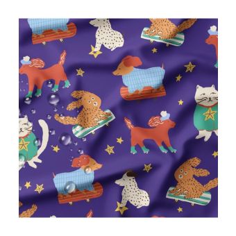 Tissu enfant impérméable animaux vendu par 50 cm