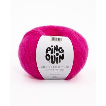 Pelote de fils à tricoter Pingo Modoux rose vif - Pingouin