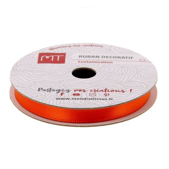 Bobine ruban satin orange 6m X 6mm