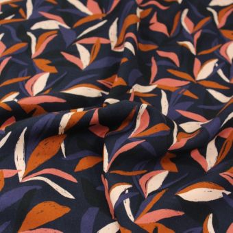 Tissu viscose Mowgli bleu encre - Églantine et Zoé