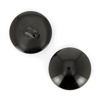 Boutons noirs ronds à queue 34 mm 