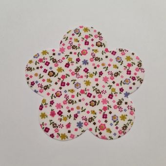 Thermocollant fleur motif fleuri violet et rose