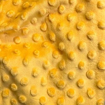 Tissu polaire minky Minnie pois uni moutarde