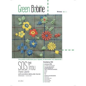 Kit SOS petit trou thème prairie colorée - Green Bobine