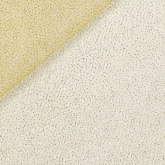 Tissu tulle blanc paillettes dorées