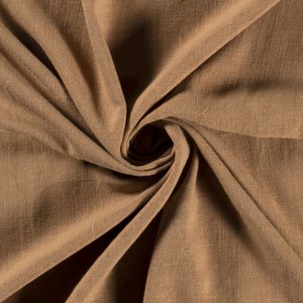 Toile viscose lin unie camel