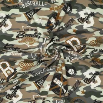 Tissu molleton camouflage collège terre