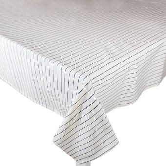 Nappe rectangle 150x250cm fines rayures bleues