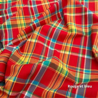 Tissu Madras Antillais Guadeloupe - par 50cm - 9 Coloris 150g/m² Oeko-Tex®