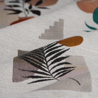 Tissu jacquard Bobo fougère écru