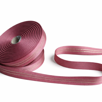 Sangle polybag lurex vieux rose 30mm