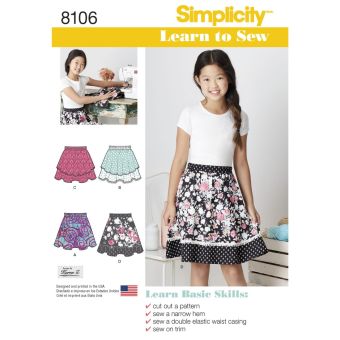Patron Simplicity S8106.Bb - Jupe Enfant 8 Et Demi - 16 Et Demi