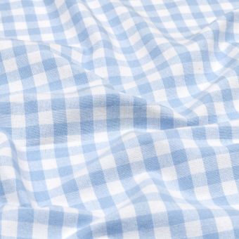 Tissé teint vichy bleu ciel 