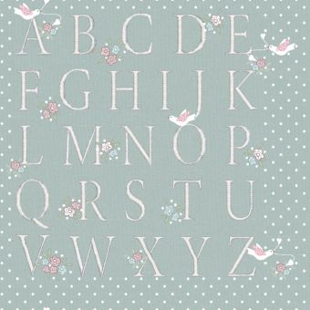 Tissu patchwork coton abcd verte 