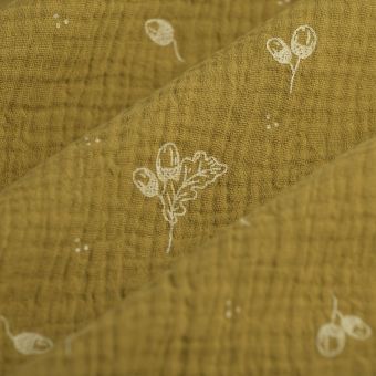 Tissu double gaze gland kaki