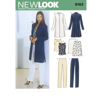 Patron New Look 6163 - ensemble veste haut pantalon